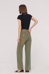 Mid-Waist Straight Studs Jeans