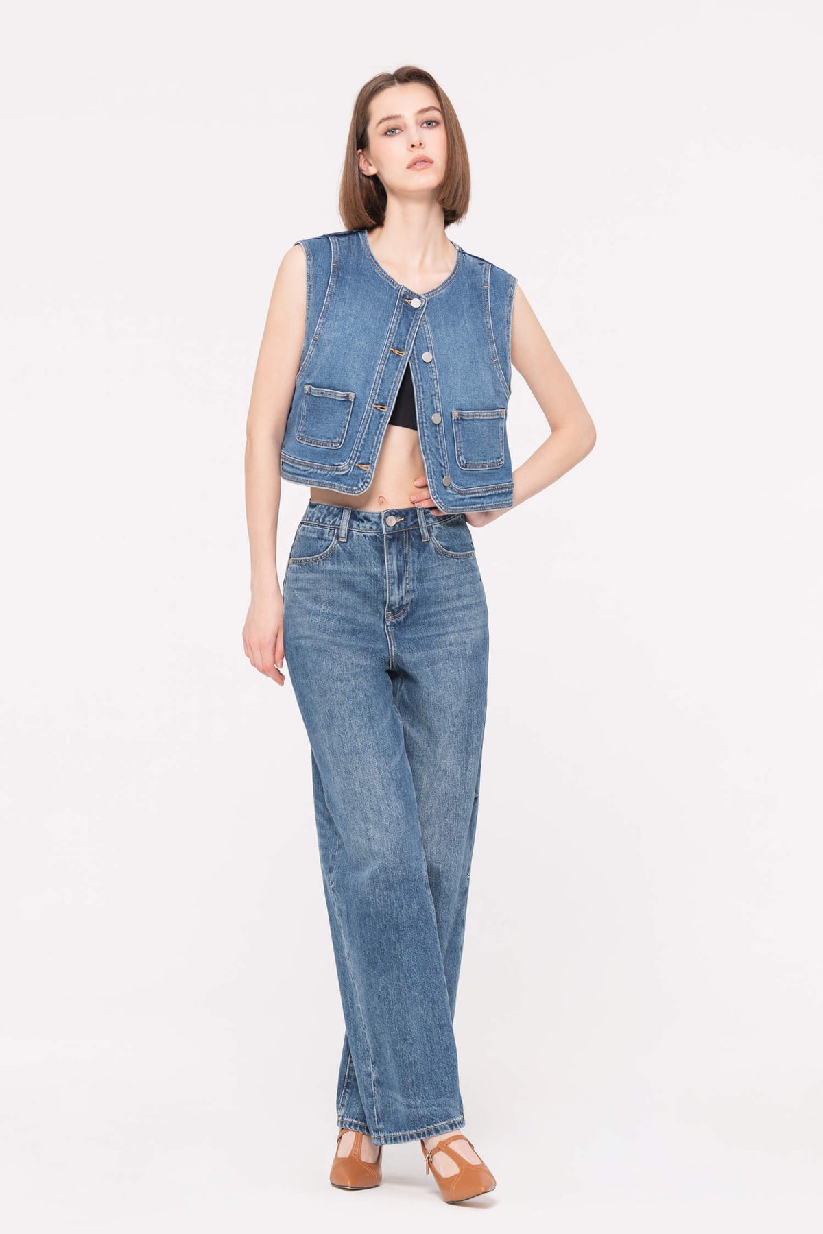 High-Waist Wide Leg Jeans