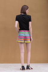 Embroidery Slim Short T-Shirts