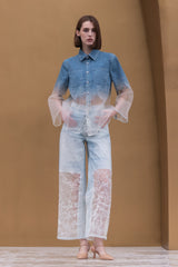 Light Blue Burn-Out Blouse